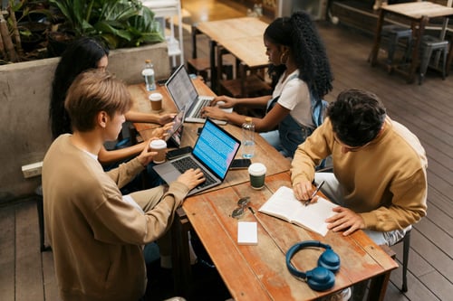 entrepreneurial team working